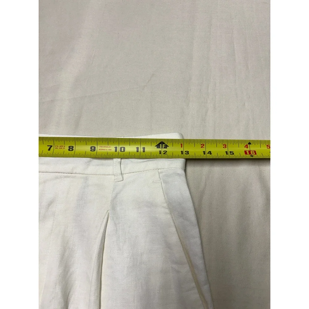 Banana‎ Republic White Linen Blend Wide Leg High Rise Pants Womens 0 W26 L30